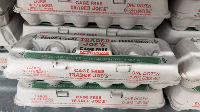 Cartons of Trader Joe's eggs