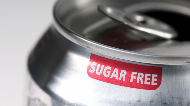 "Sugar free" label on soda can