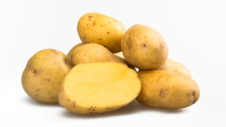 Pile of Yukon Gold potatoes