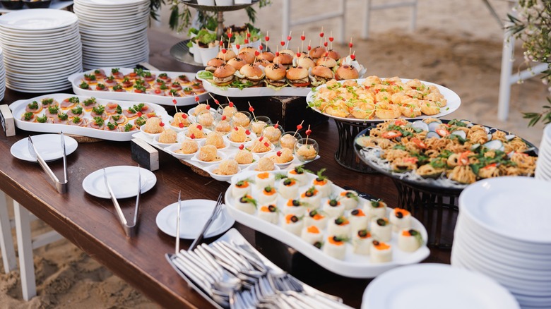 Buffer table with canapes