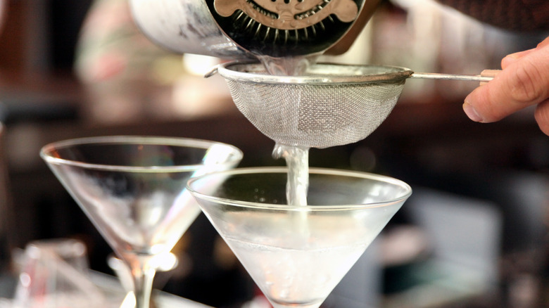 martini with strainer