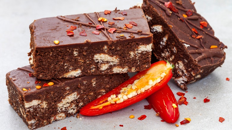 brownies with a spicy sliced pepper