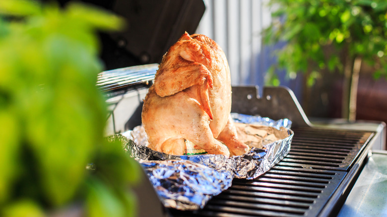 beer can chicken on grill