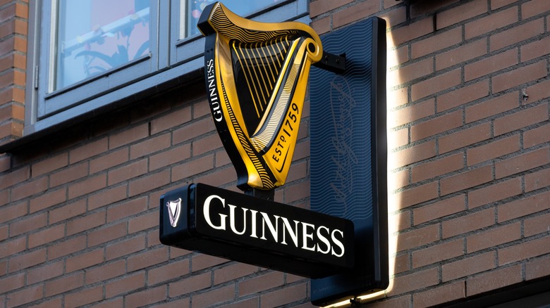 Guinness logo on mounted sign