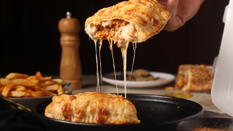 biscuit calzone with dripping cheese