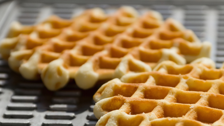 waffles on a griddle