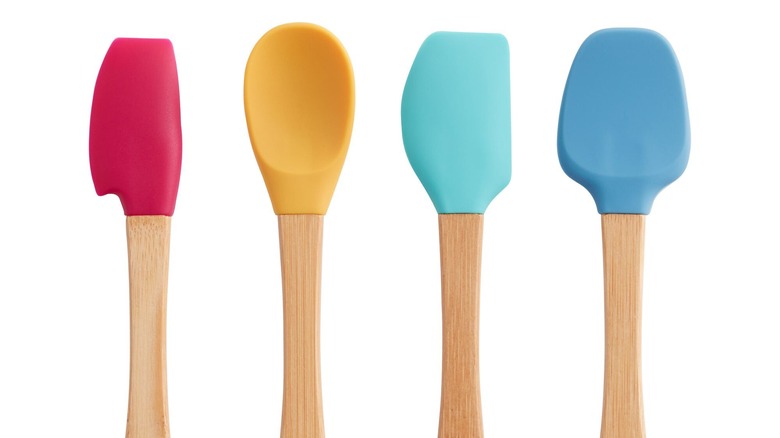 silicone and bamboo utensils 