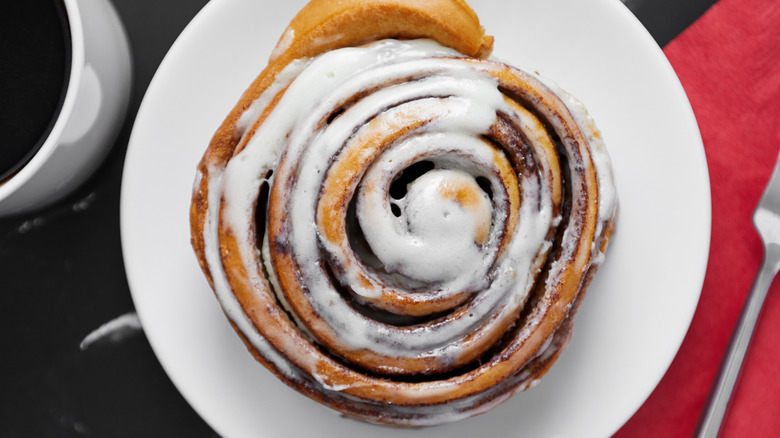 cinnamon roll on a plate