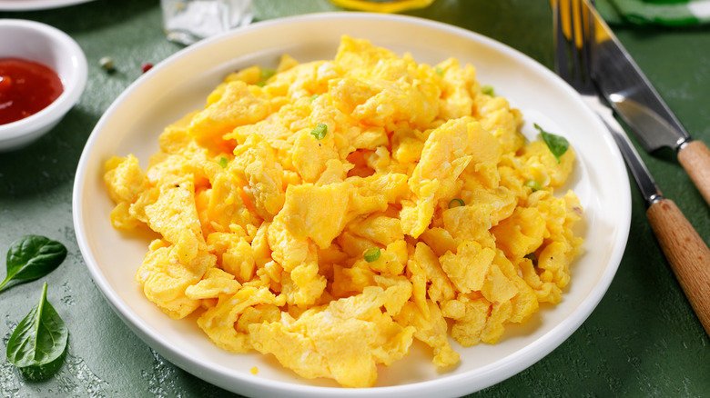 Plate of scrambled eggs