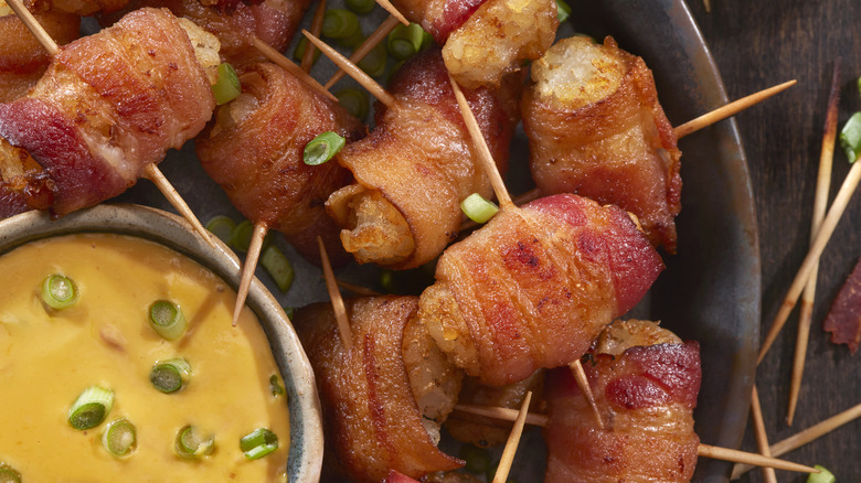 bacon wrapped tater tots