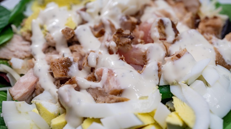 albacore tuna covered with ranch