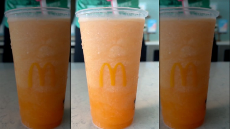 Orange Creamsicle Shake on white marble tabletop