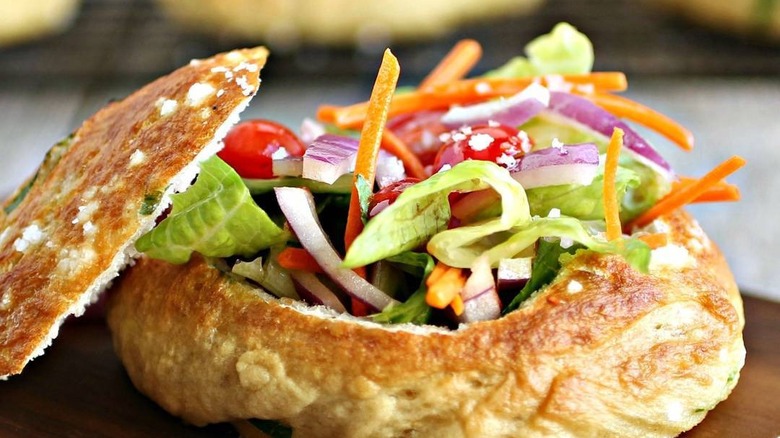 salad in a bread bowl