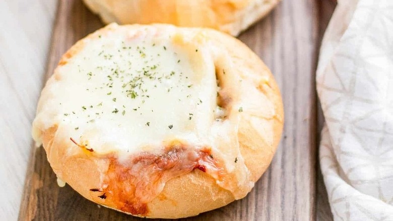 lasagna in a bread bowl