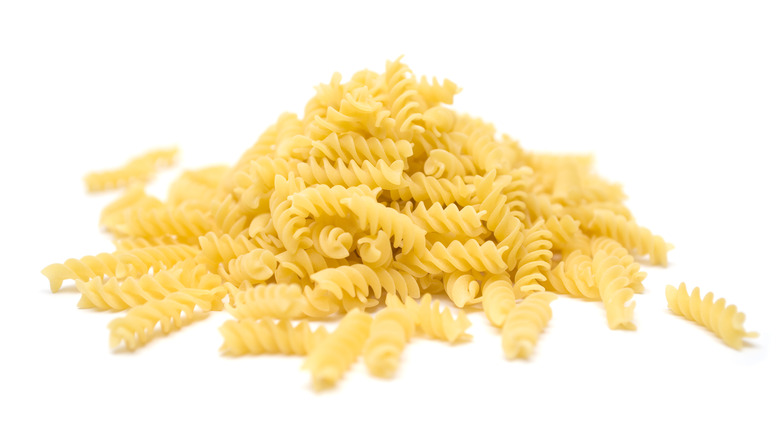 Pasta twists in a pile