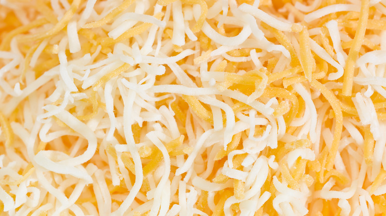 Close-up of shredded cheese