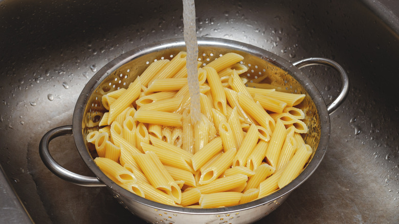tap water over pasta