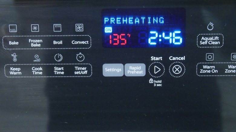 oven preheating screen