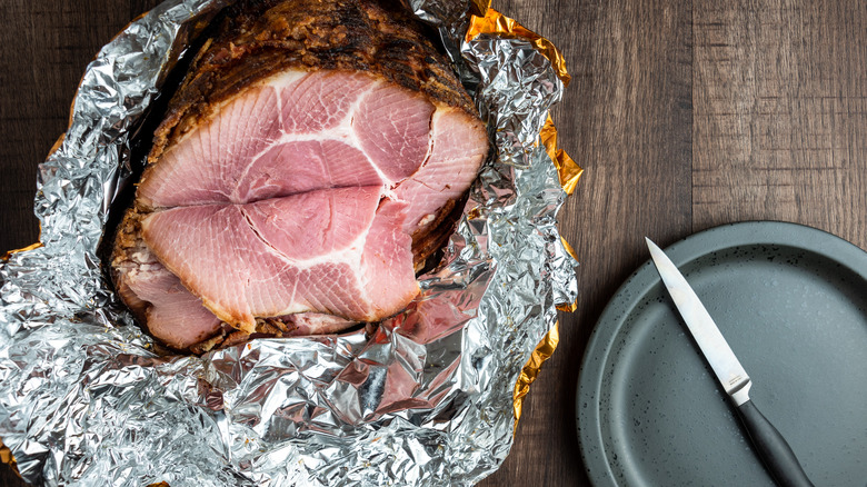 ham wrapped in foil