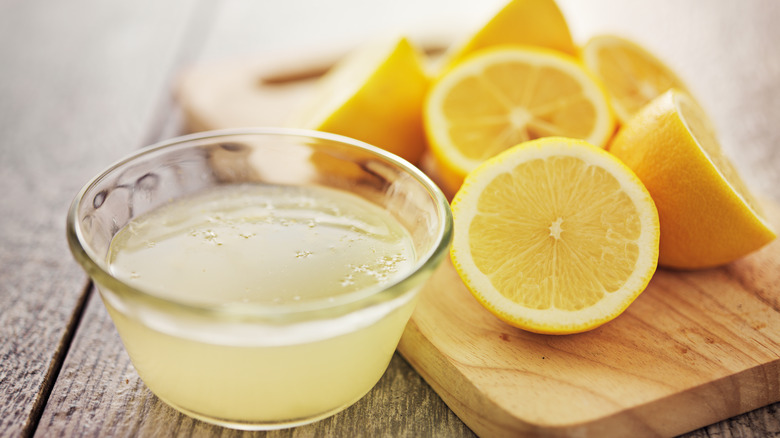 Bowl of lemon juice