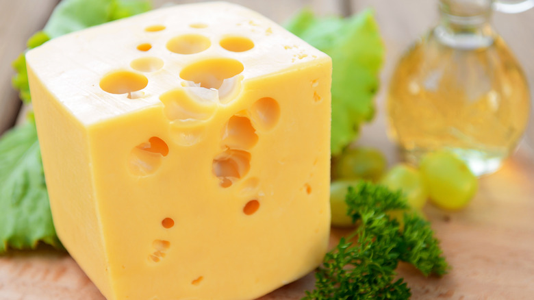 Gruyère cheese block