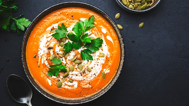 creamy pumpkin soup with spices