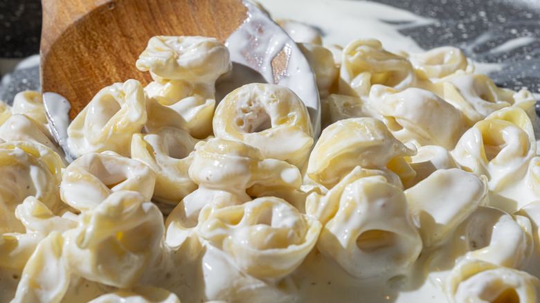 Tortellini with creamy sauce