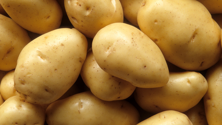 close up of raw potatoes