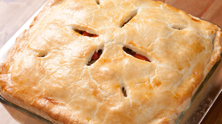 Close up of savory pie