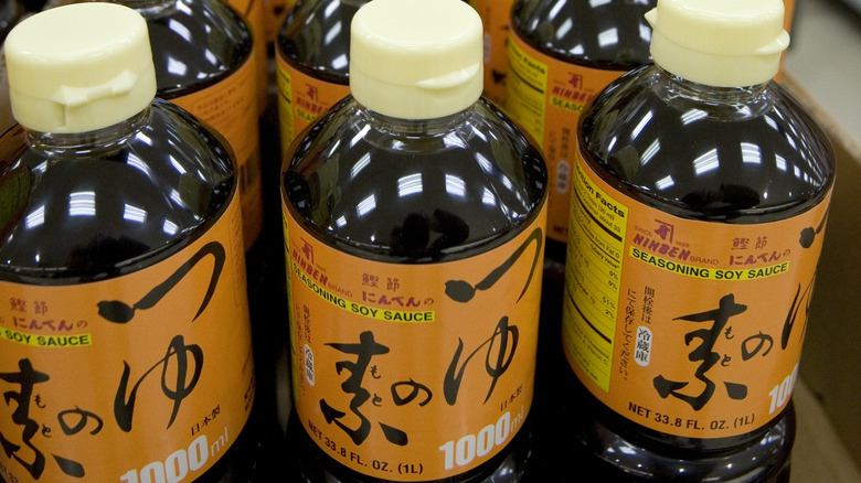 bottles of soy sauce