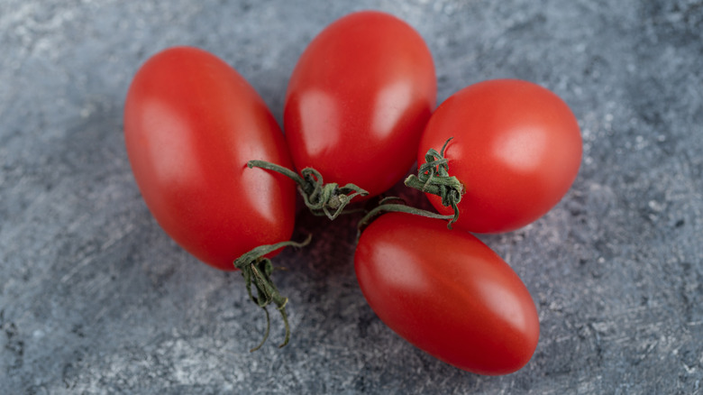 Amish Paste tomatoes on stone counter