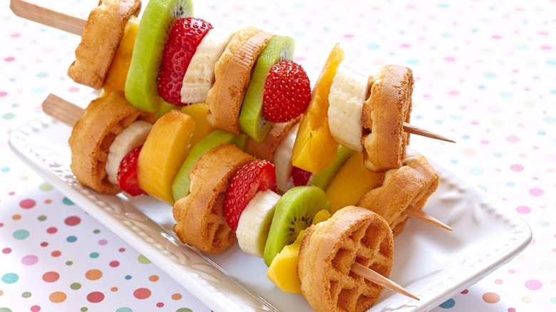 Waffle-and-fruit kabobs