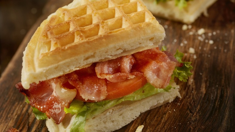 BLT waffle sandwich