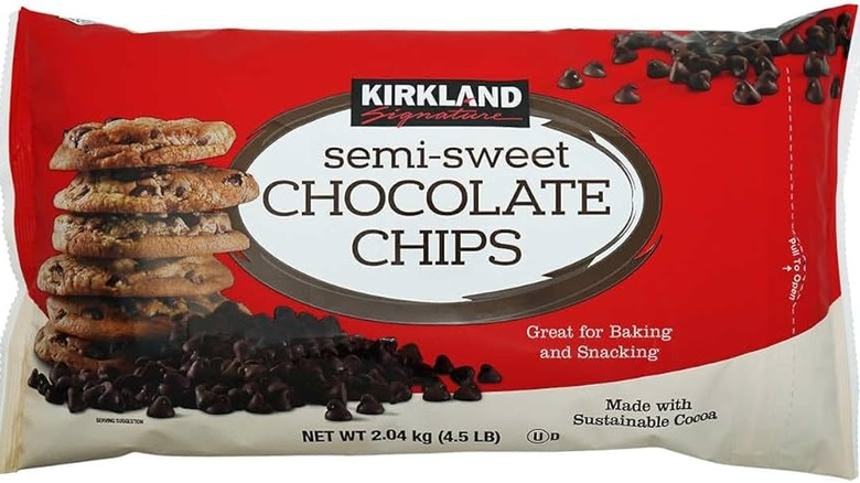 Costco Kirkland chocolate chips red bag