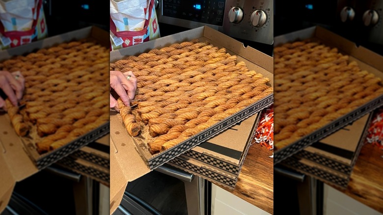 Costco twisted churros in pizza box