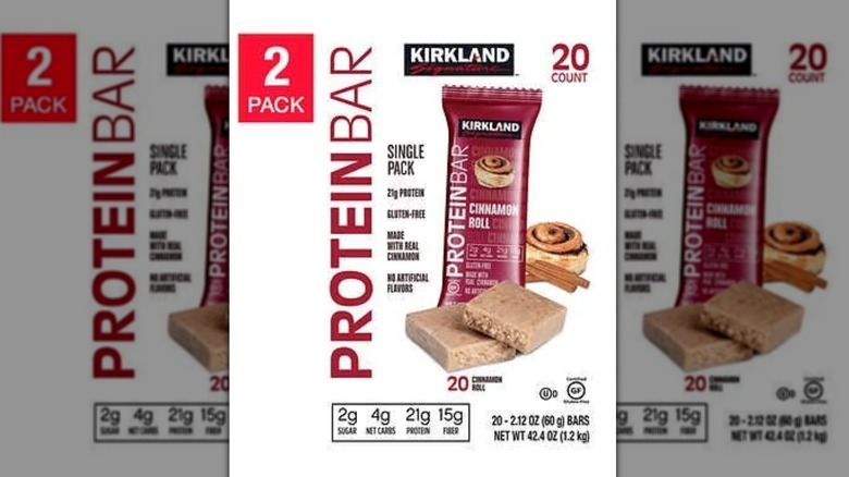 Costco Kirkland cinnamon roll protein bar promo