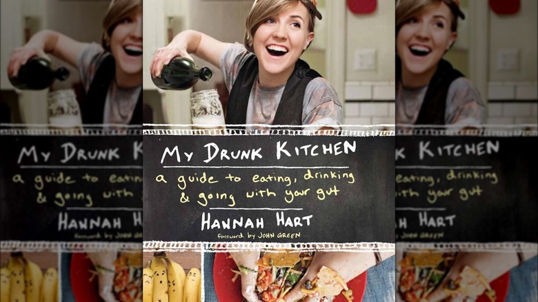 My Drunk Kitchen book cover and glass of wine