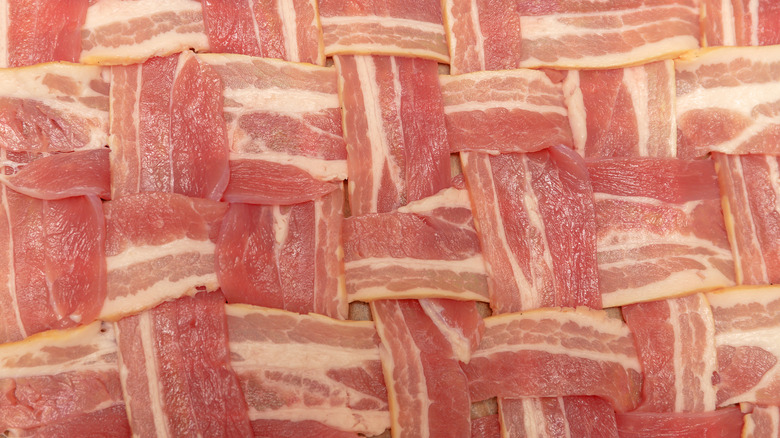 Close-up of bacon lattice
