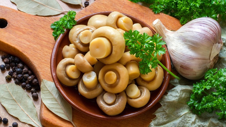 Marinated champignon mushrooms