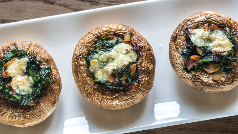 Spinach and cheese stuffed mushrooms