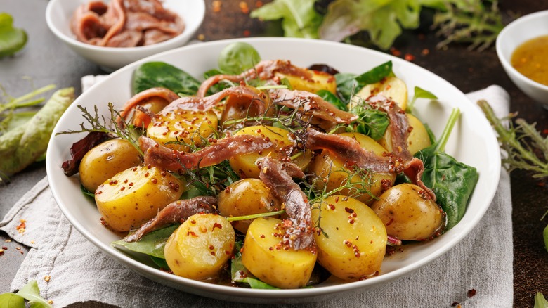 Potato salad with anchovies