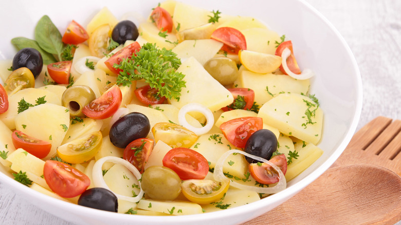 Potato salad with olives