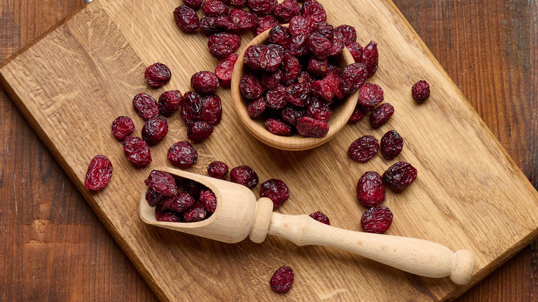 Dried cranberries on board