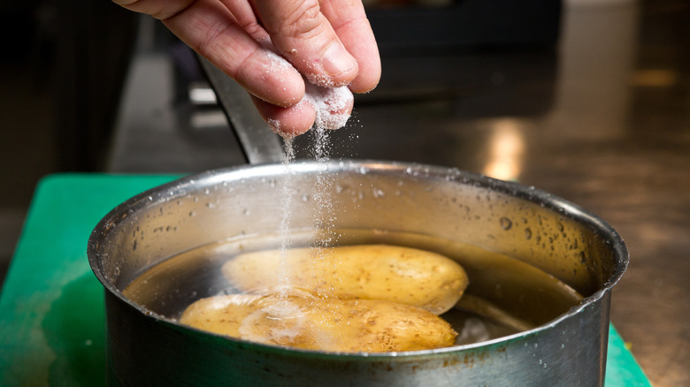 potatoes in salt water brine
