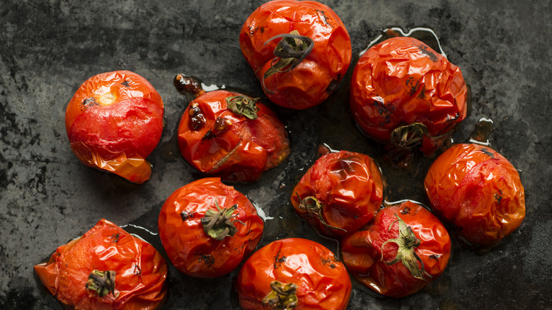 Juicy, burst roasted tomatoes