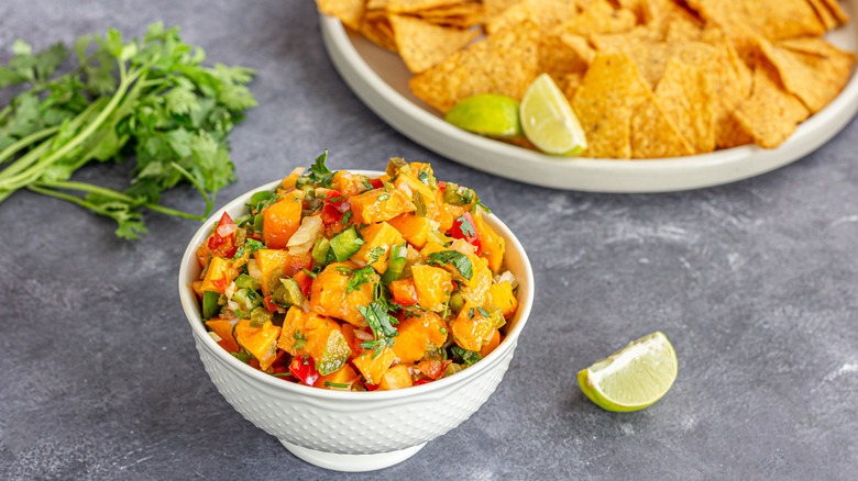 bowl of mango salsa