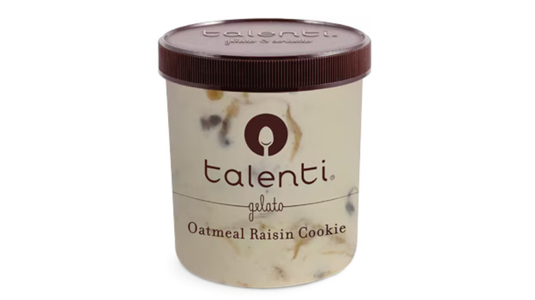 carton of Talenti Oatmeal Raisin Cookie ice cream 