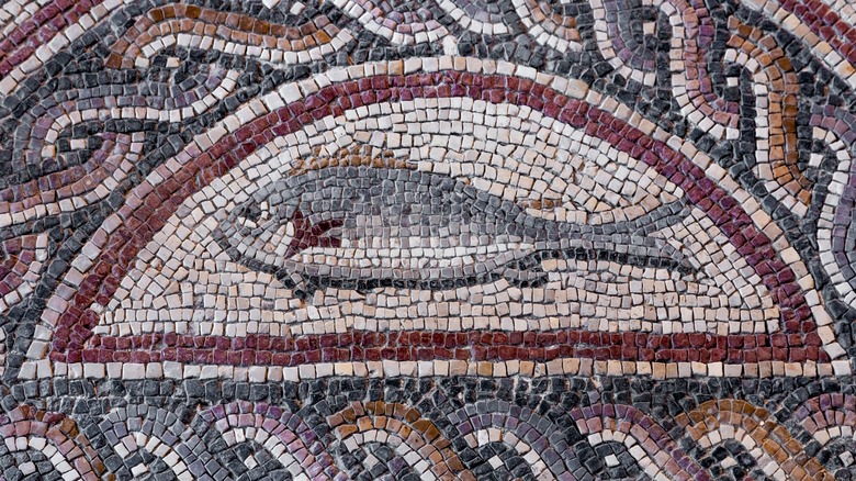 fragment of roman fish mosaic