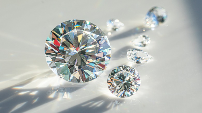 Group of diamonds on surface