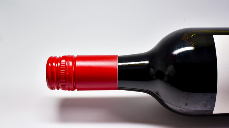 a close up of a screw cap on a wine bottle